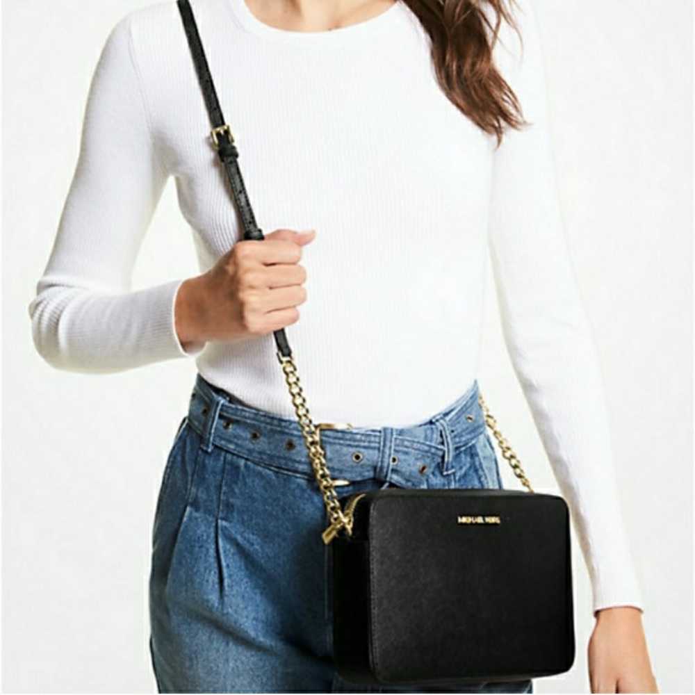 Michael Kors Black and Gold Crossbody Bag